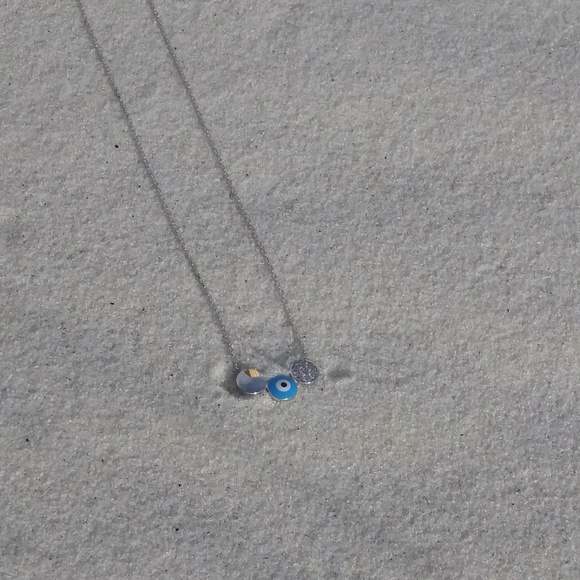 Turkish blue eye necklace. Sterling Silver 925 - Picture 3 of 6